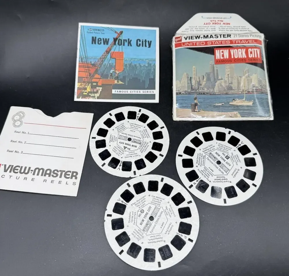 VIEW MASTER NEW YORK CITY FAMOUS CITIES SERIES & 7 wonders of the world Complete